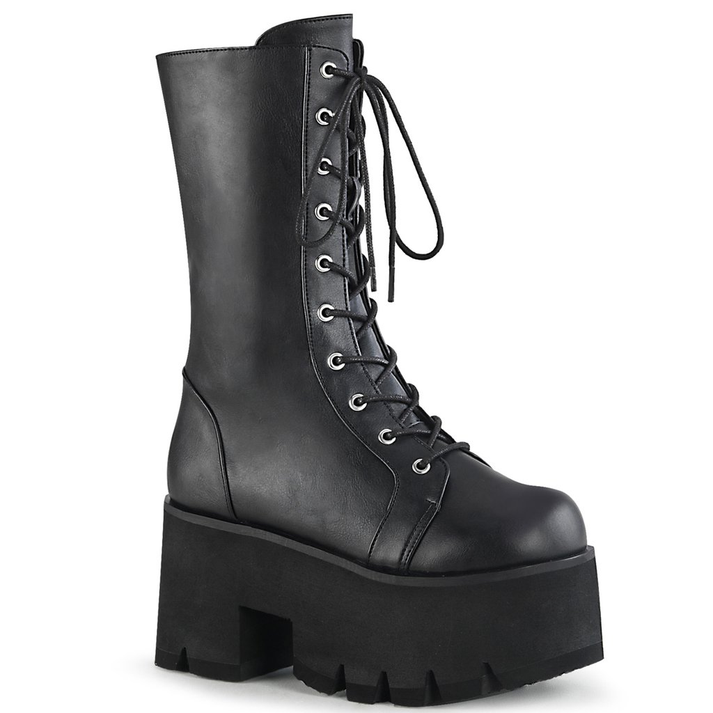 Bottes Hauteur Genoux Demonia Ashes 105 Vegan Cuir Femme - Noir 61902-ARDG